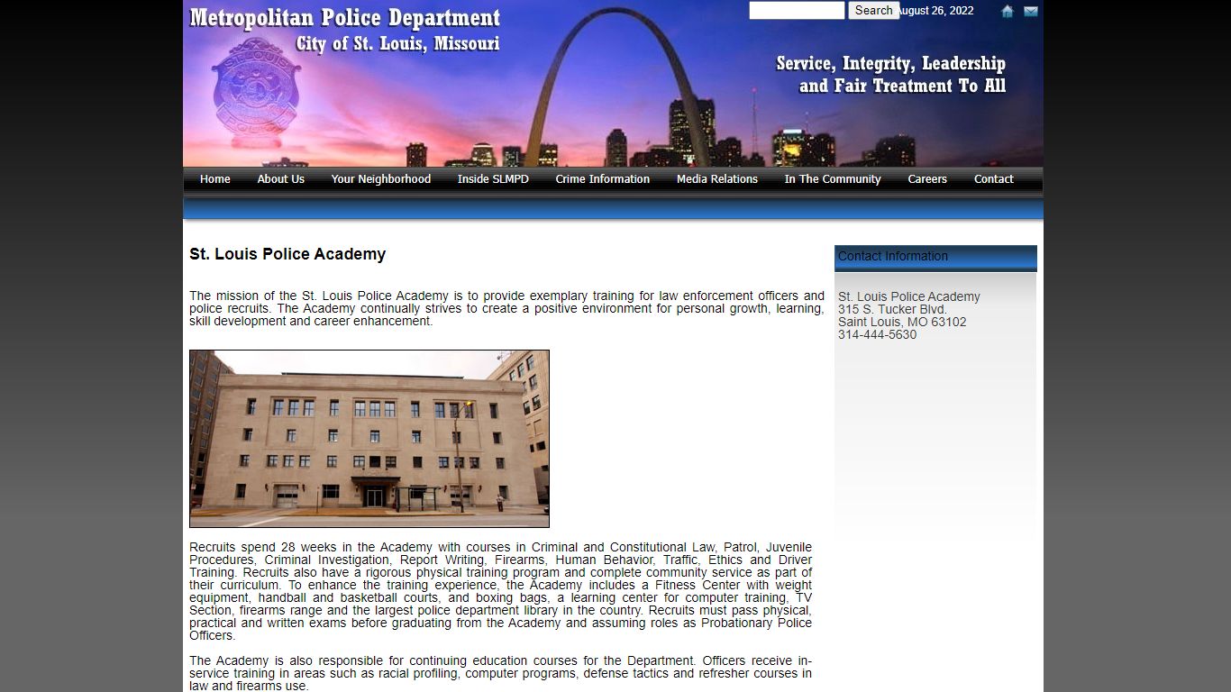 St. Louis Police Academy - St. Louis Metropolitan Police Department